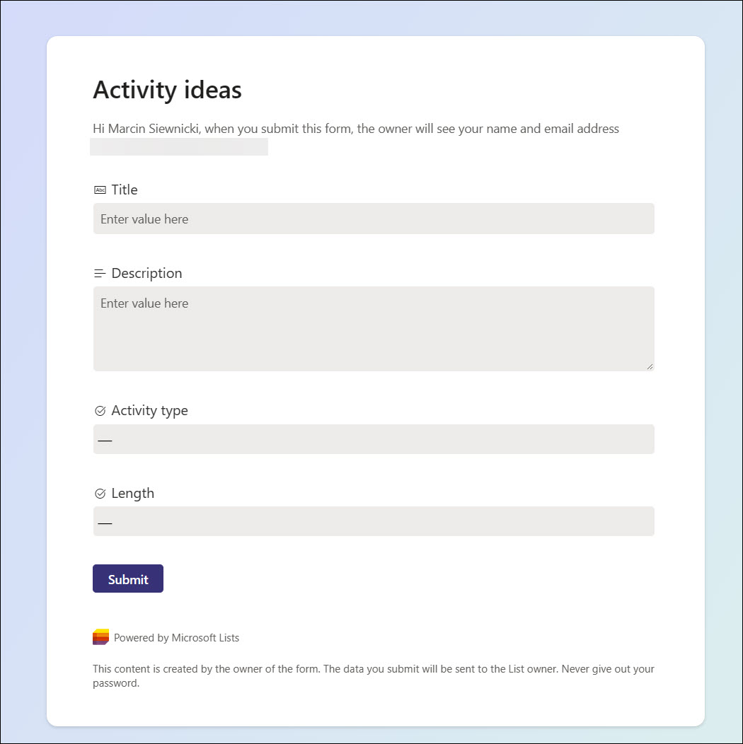 The new Microsoft Lists form Experience – Modern Workplace.site