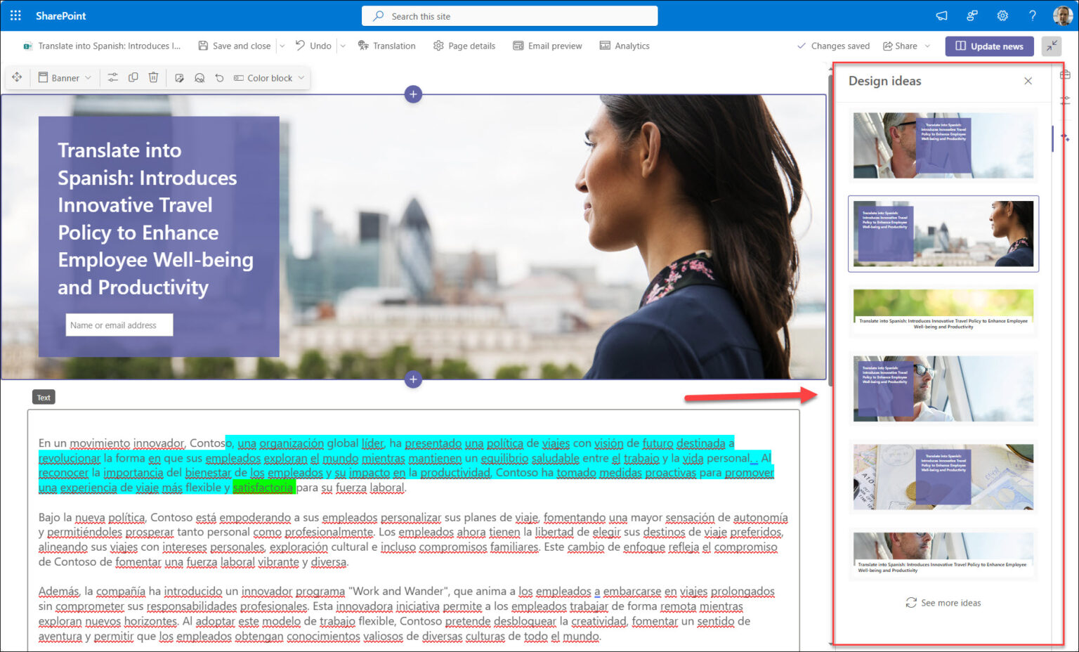 New design and edit options in SharePoint Pages – Modern Workplace.site