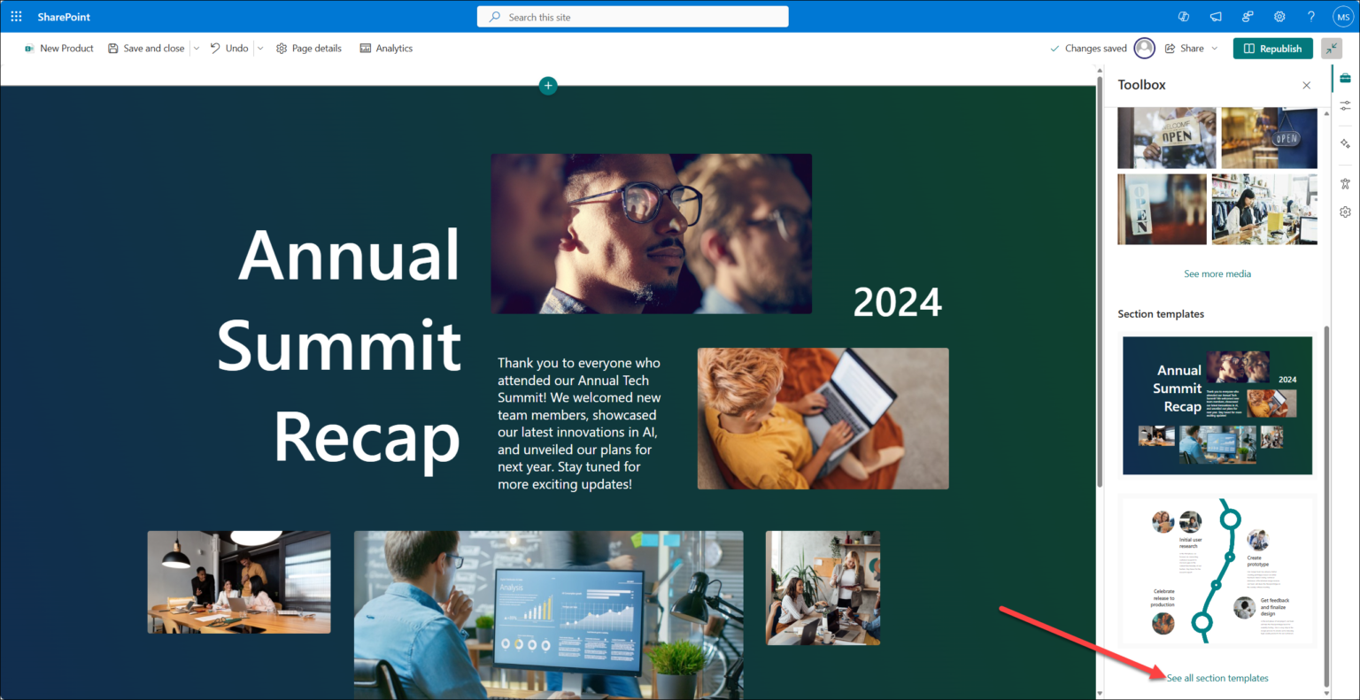 Introduction to Flexible Sections in SharePoint – Modern Workplace.site