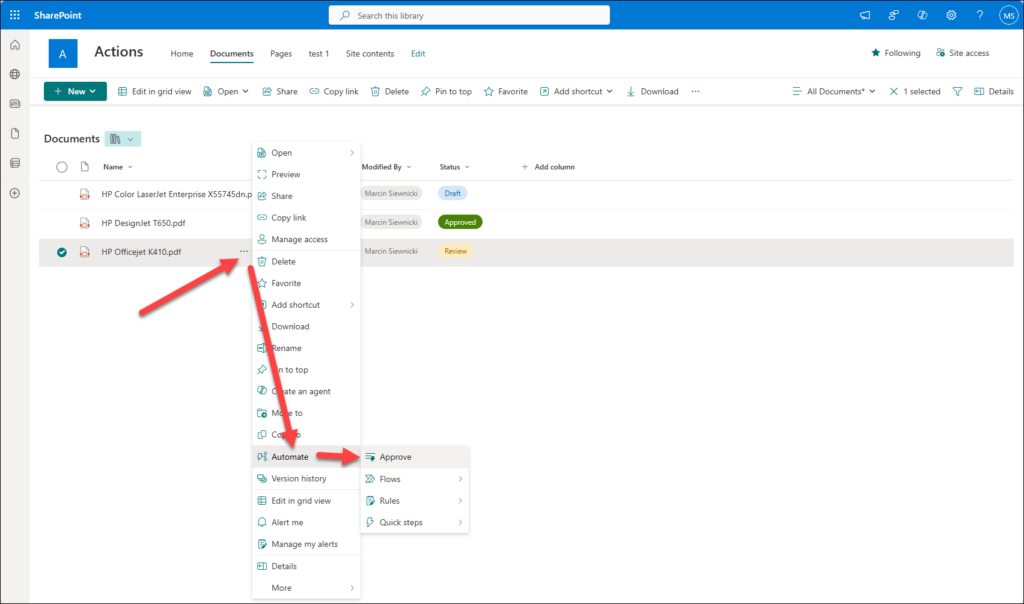 Sharepoint Clickable Process Introduction to Quick steps in SharePoint – Modern Workplace.site